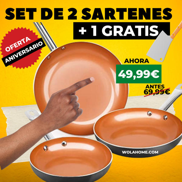 Pack Chef Pro 2 Sartenes Anti-adherente +1 GRATIS!